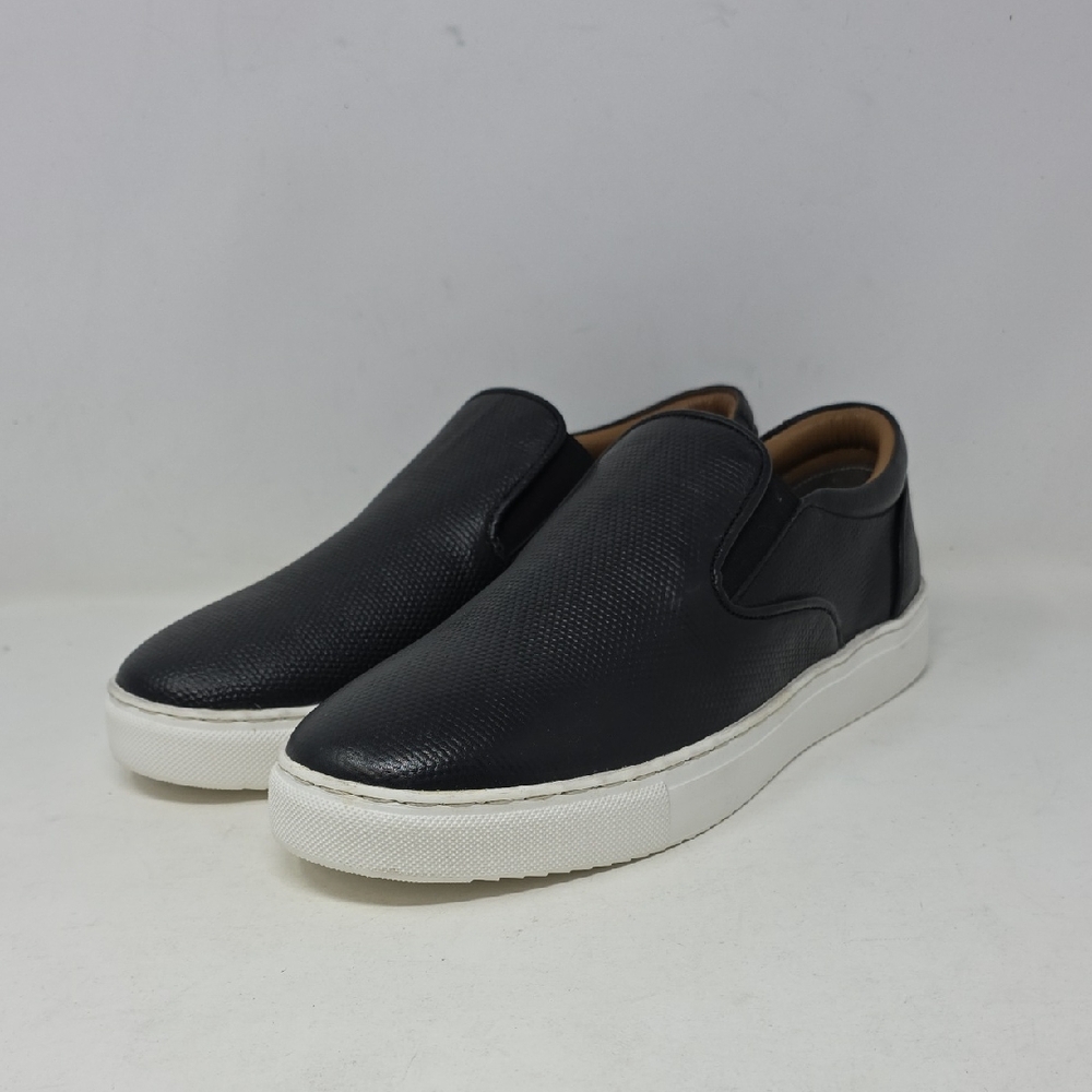 Thomas & Vine Classic Black Textured Men's Slip-On Loafers Size 9.5